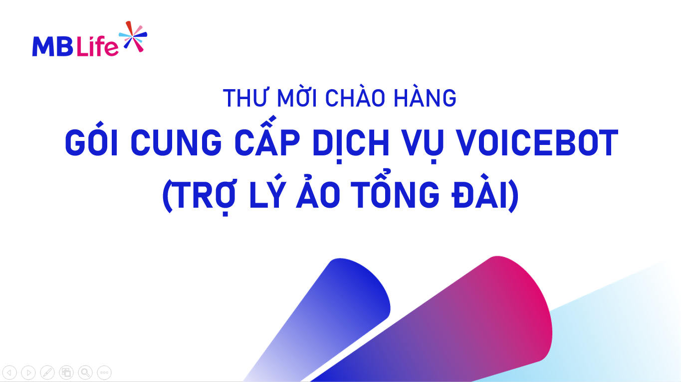 Thư mời chào hàng gói "Cung cấp dịch vụ Voicebot (Trợ lý ảo tổng đài)"