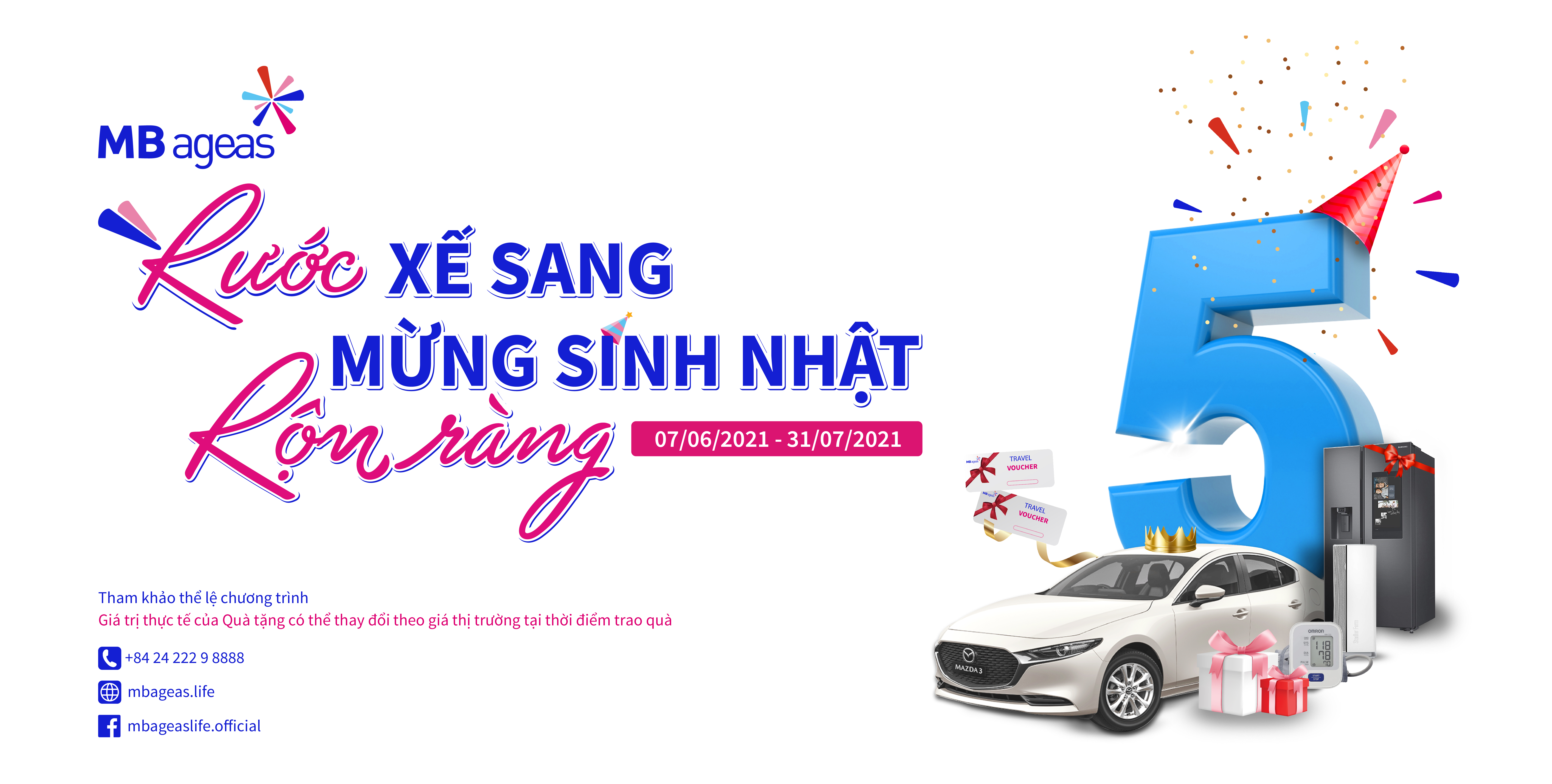 MB Ageas Life tặng quà khuyến mại tới 1 tỷ đồng mừng sinh nhật 05 năm