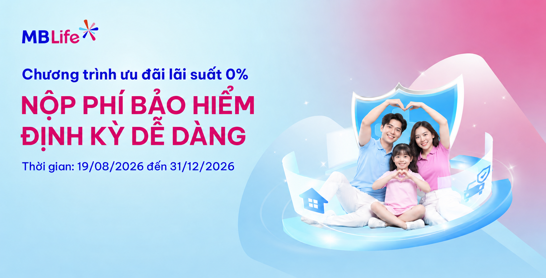 Chương trình khuyến mại: Ưu đãi lãi suất 0% "Nộp Phí bảo hiểm định kỳ dễ dàng"