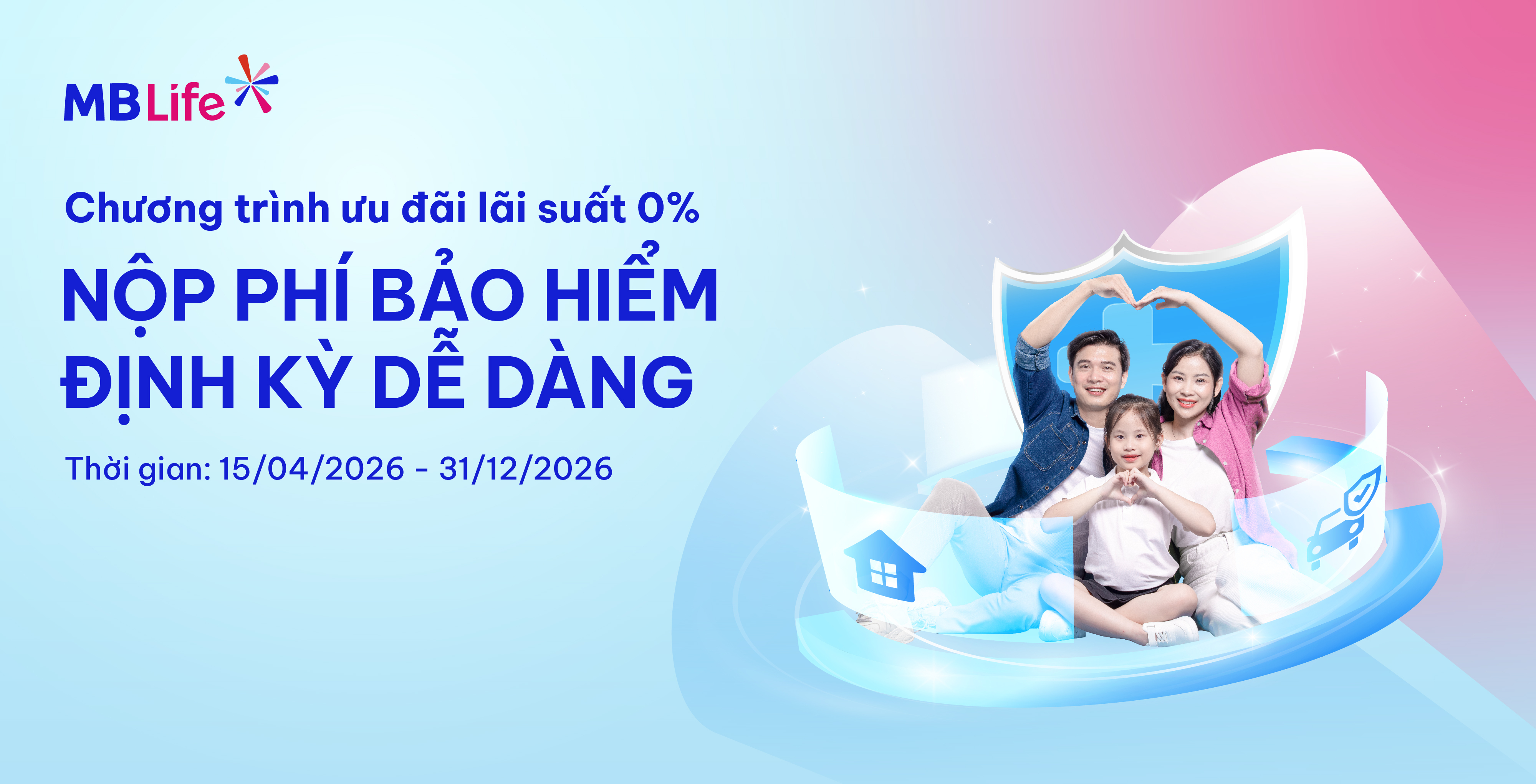 Chương trình khuyến mại: Ưu đãi lãi suất 0% Nộp Phí bảo hiểm định kỳ dễ dàng
