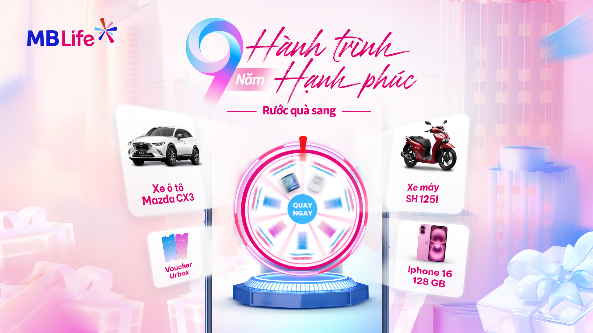 Chương trình khuyến mại tháng: 9 năm Hành Trình Hạnh Phúc - Rước quà sang 