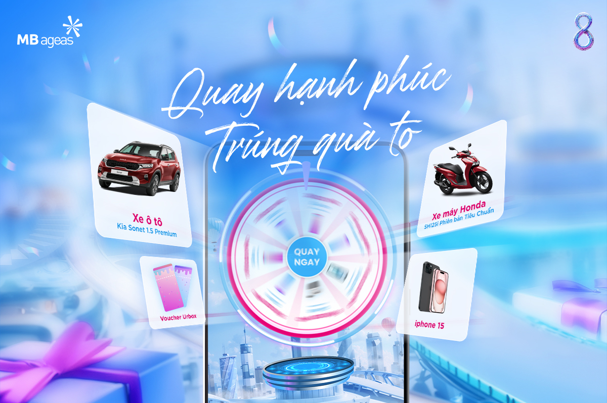 Chương trình khuyến mại:  QUAY HẠNH PHÚC - TRÚNG QUÀ TO 